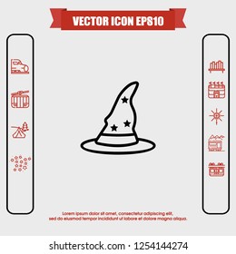 Magical hat icon vector