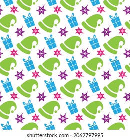 Magical Hat Seamless Pattern Design. Vector Illustration.