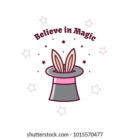 Magical hat. Vector illustration.