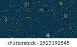 Magical heavy snow flakes backdrop. Snowstorm speck ice particles. Snowfall sky white teal blue wallpaper. Rime snowflakes February vector. Snow hurricane landscape, snowflakes on dark blue background