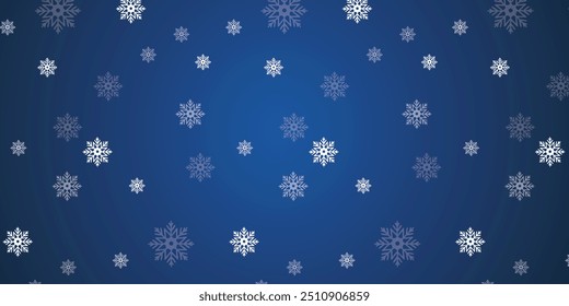 Magical heavy snow flakes backdrop. Snowstorm speck ice particles. Snowfall sky white teal blue wallpaper. Rime snowflakes february vector. Snow hurricane landscape, snowflakes on dark blue background