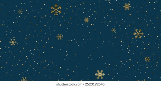 Magical heavy snow flakes backdrop. Snowstorm speck ice particles. Snowfall sky white teal blue wallpaper. Rime snowflakes February vector. Snow hurricane landscape, snowflakes on dark blue background