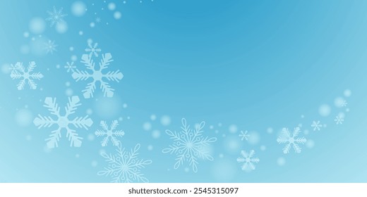 Magical heavy snow flakes backdrop. Snowstorm speck ice particles. Snowfall sky white teal blue wallpaper. rime snowflakes february vector. Snow hurricane landscape background