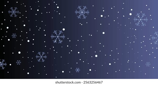 Magical heavy snow flakes backdrop. Snowstorm speck ice particles. Snowfall sky white vector illustration design background