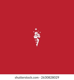 Magical ice cream logo icon flat vector design