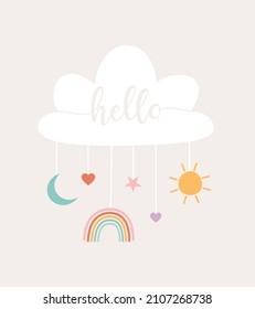 Magical icons print design with slogan. Vector illustration design for fashion fabrics, textile graphics, prints.