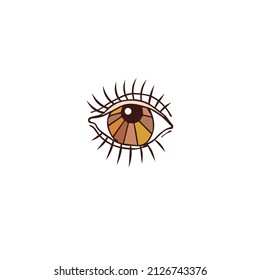 Magical iridescent evil eye talisman with sunlike iris vector illustration isolated on white. Esoteric oculus amulet print for Halloween or tee shirt design.