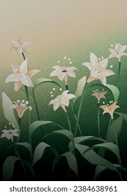 Magical Japanese flowers manga style background