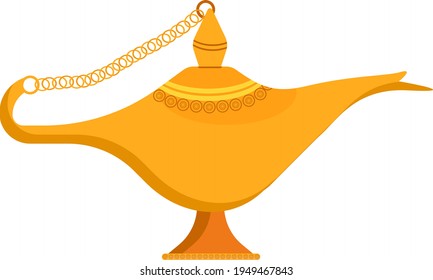 Lámpara mágica, ilustración, vector sobre fondo blanco.