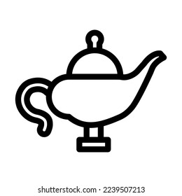 Magical Lamp Vector Line Icon Design