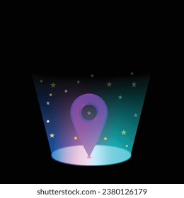 Magical location pin vector design, can use for game, icon, logo and all other purpose 