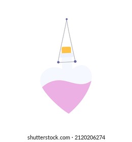 Magical Love Potion in a Bottle Hand-drawn Vector Illustration