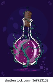 Magical love potion. Bottles for the game.