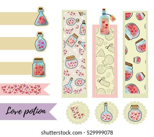 Magical love potions, Scrapbook set. 