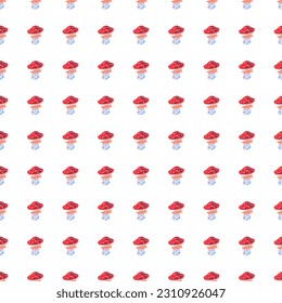 Magical magic fly agaric seamless pattern. Creative mushrooms silhouettes wallpaper. For fabric design, textile print, wrapping paper, cover. Vector illustration