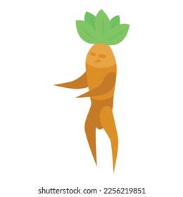 Magical mandrake icon isometric vector. Green leaf. Magic root