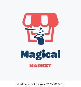 Magical and market logo in modern style. With a white background