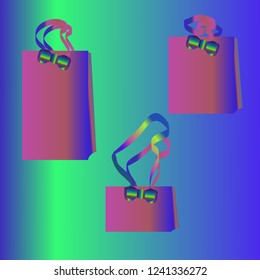 Magical multicolored geometric simple shop package.