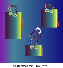 Magical multicolored geometric simple shop package.