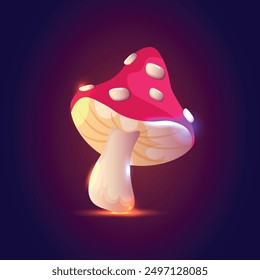 Magical mushroom in fairyland shiny appearance 