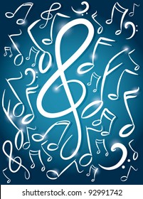 Magical Music Notes Stock Vector (Royalty Free) 92991742 | Shutterstock