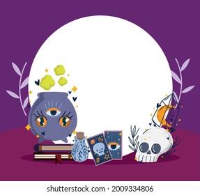 magical and mystical equipment banner cartoon