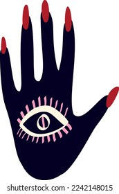 A magical mystical hand. Doodle style illustration