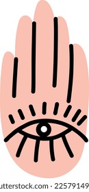 A magical mystical hand. Doodle style illustration