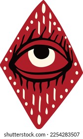 A magical mystical symbol with an all-seeing eye. Vector illustration in doodle style