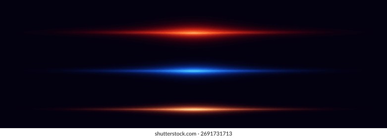 Magical neon colored lines of light. On a black background.