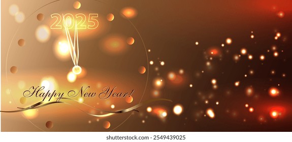 Magical New Year's Eve background with clock