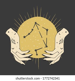 magical occult design, illustration in vector format