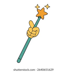 A magical pink and gold fairy wand with sparkling glitter, a star-shaped tip, and flowing ribbons—perfect for enchanting adventures and whimsical fairy tales.
