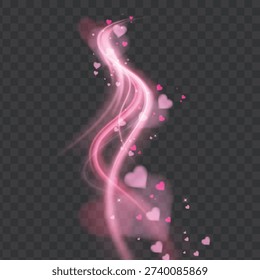 Magical pink heart light