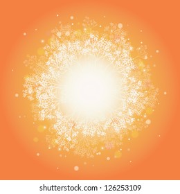 Magical plants sunburst background