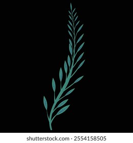 Magical plants. Vector flat illustration. Isolated on black background. Great for various designs: psychedelic, meditation, fairy tales and posters.