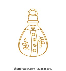 Magical poison with branches Outline vector illustration