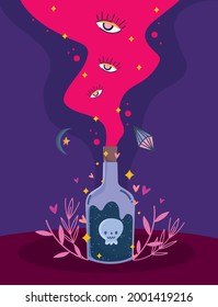 magical poison potion alchemy cartoon