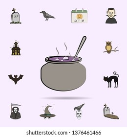 magical pot colored icon. Halloween icons universal set for web and mobile