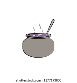 magical pot colored illustration. Element of Halloween for mobile concept and web apps. Colored magical pot illustration can be used for web and mobile