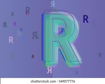 magical power around example, plan into emblematic Alphabet R vector background
