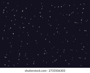 Efecto mágico de lluvia con gotas brillantes que caen contra un cielo nocturno oscuro y texturizado, evocando una atmósfera mística con destellos sutiles