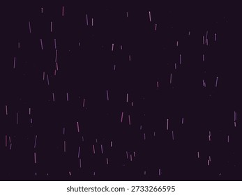 Chuva mágica caindo contra um céu noturno escuro, com raias brilhantes de luz em uma atmosfera mística e etérea, evocando uma sensação de maravilha e fantasia através de sua composição minimalista e vibrante