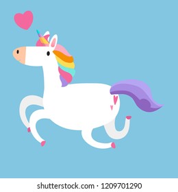 Magical rainbow unicorn illustration vector