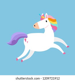 Vector de ilustración de unicornio arcoiris mágico