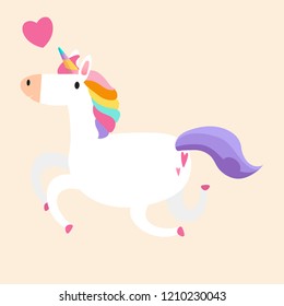 Magical rainbow unicorn illustration vector