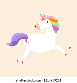 Magical rainbow unicorn illustration vector