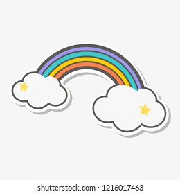 Vector de ilustración de unicornio arcoiris mágico