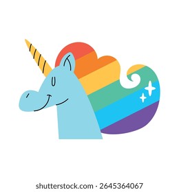 Magical rainbow unicorn representing LGBTQ pride
