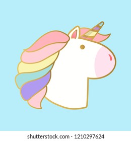 Magischer Regenbogen-Einhornaufkleber, Vektorgrafik